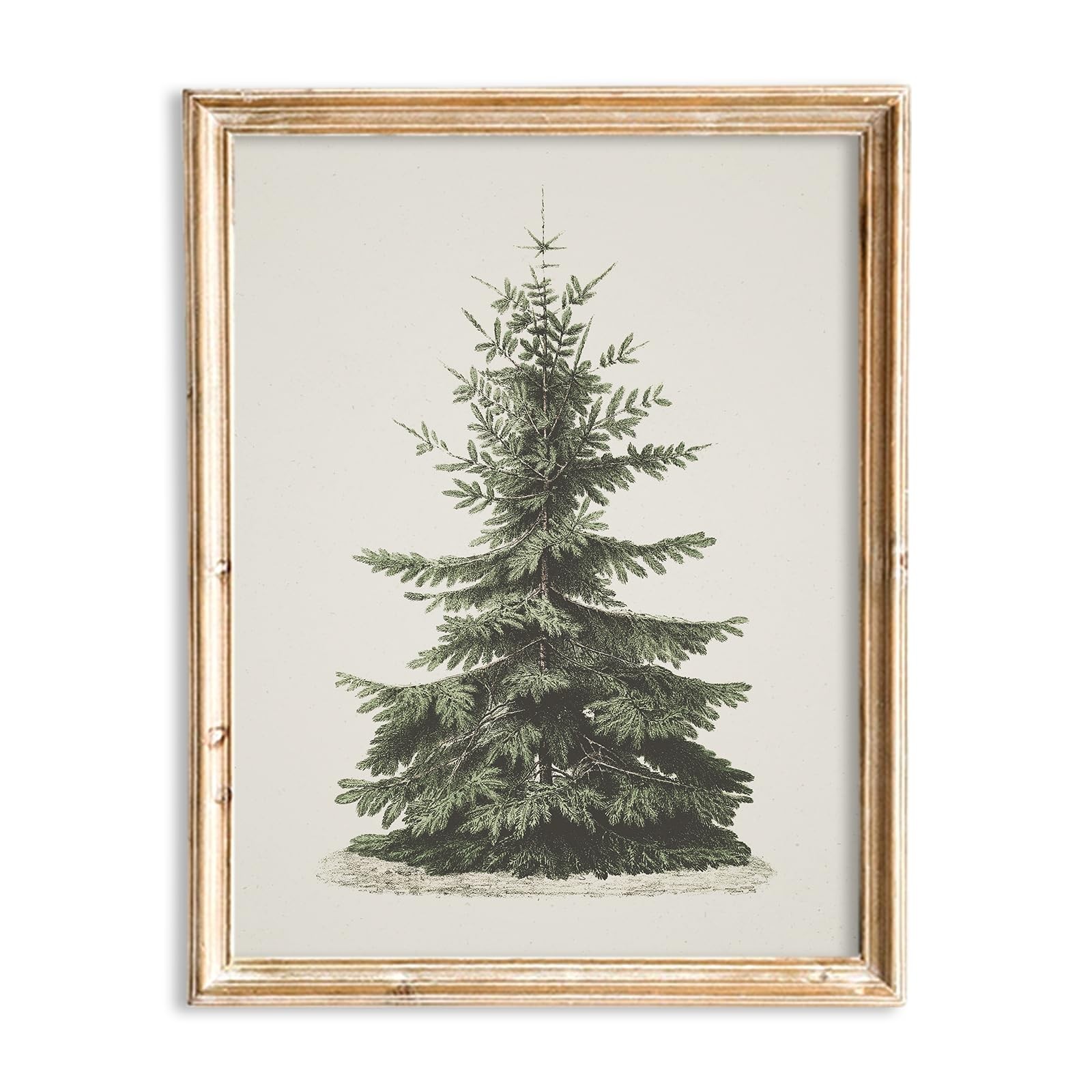JarThenaAMCS Christmas Canvas Wall Art Print Vintage Xmas Pine Tree Art Poste...