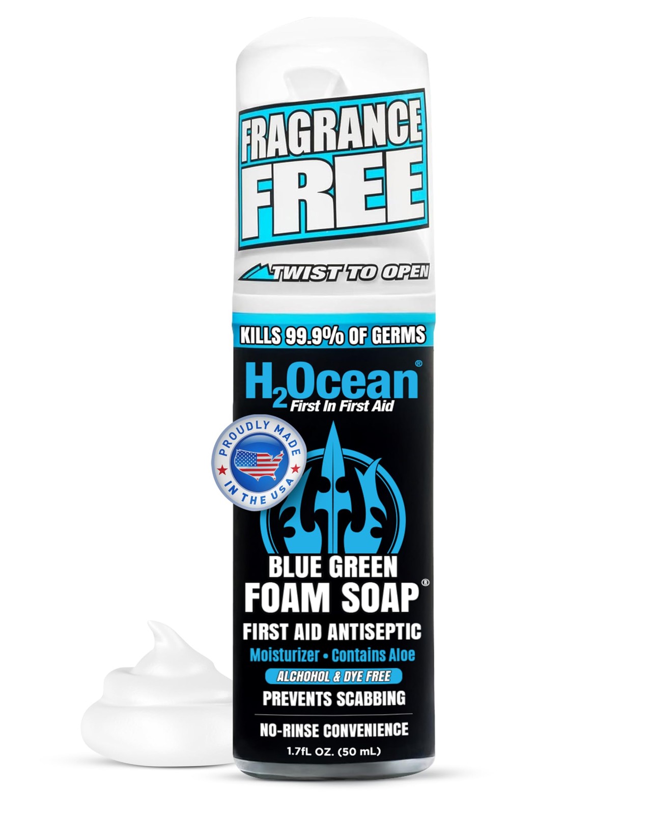 H2Ocean Blue Green Foam Soap  Tattoo Aftercare Cleanser