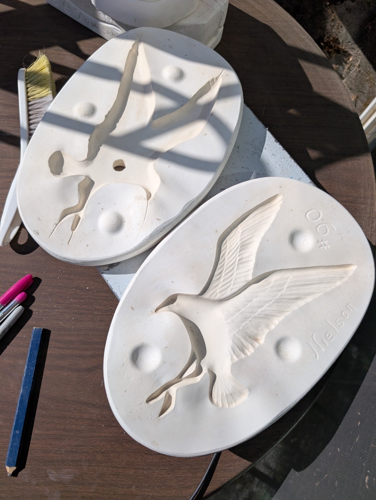 Seagull Plaque Vintage Slip Casting Ceramic Mold 