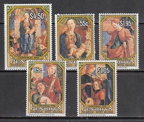 Penrhyn - Mail Yvert 402/6 ** MNH Christmas