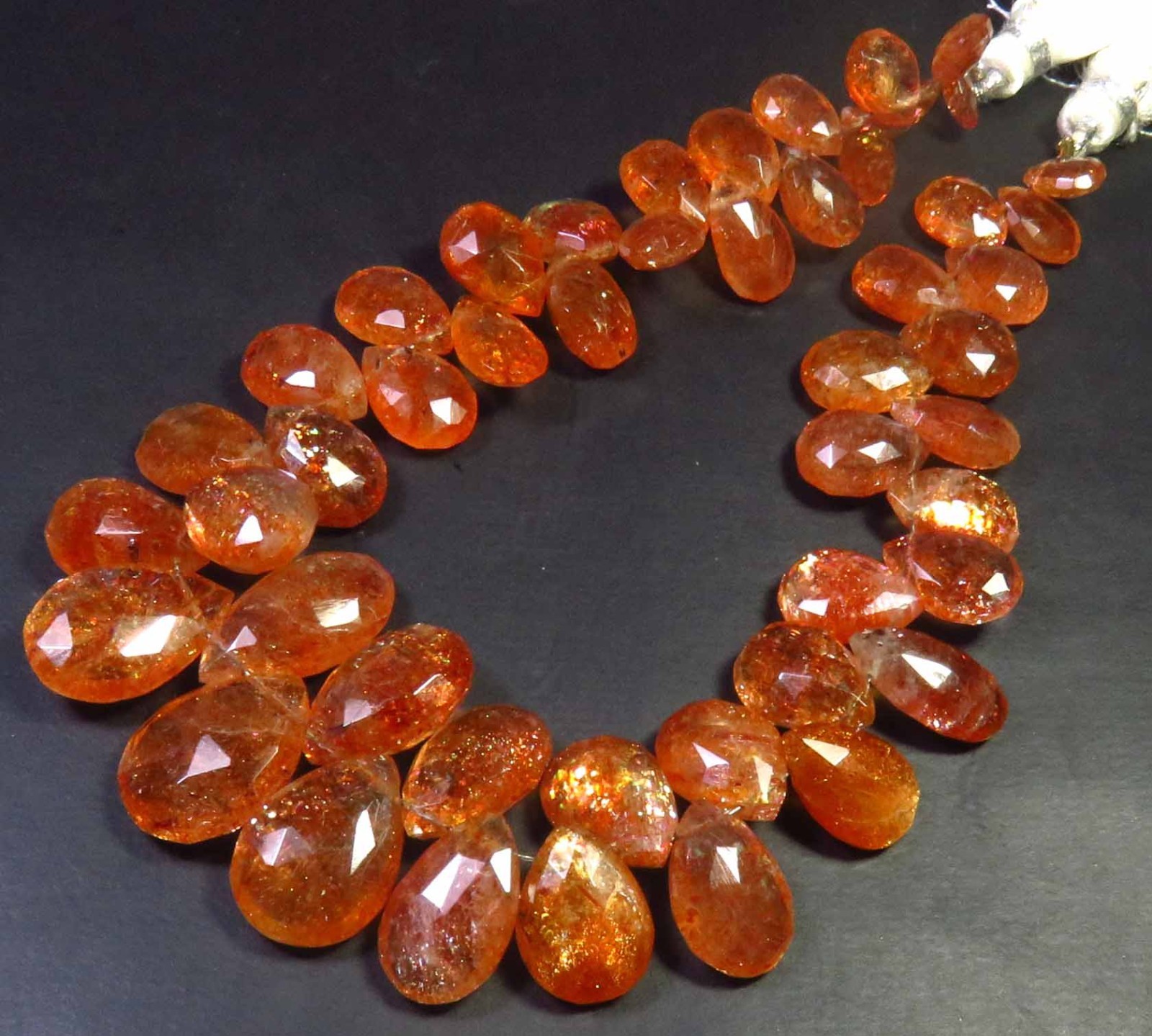 AAA+ Natural Rainbow Sunstone Faceted Sparkle Gems Beads 7-16mm 9"Strand GV-4485