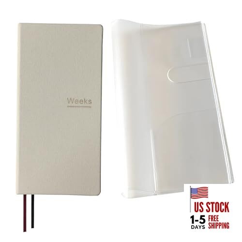 Undated Weekly Planner Notebook Pocket Organizer Appointment Beige with cover