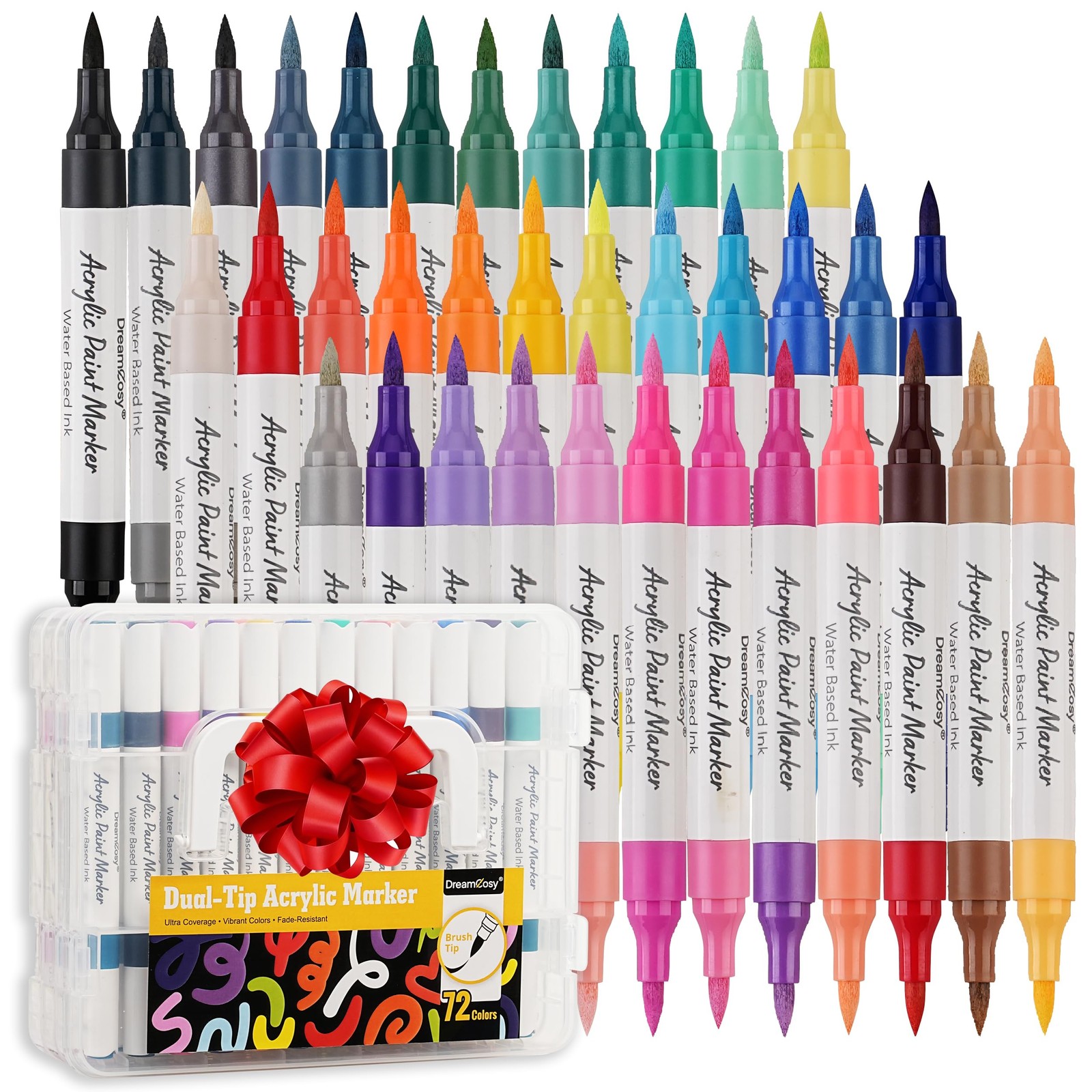 Acrylic Paint Markers 72 Color Set 36 Dual Brush Tip Art