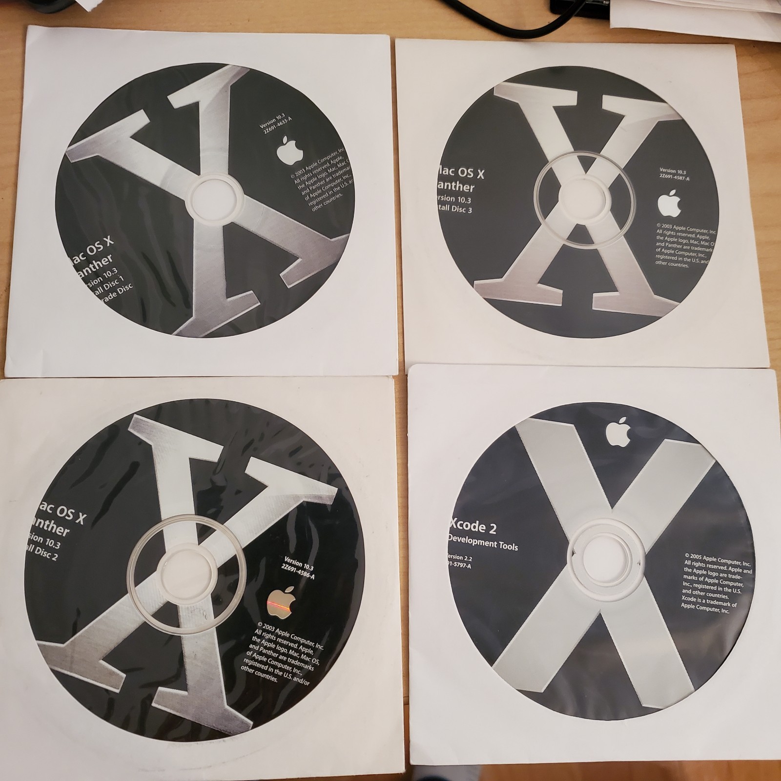 Apple Mac OS X Panther 10.3 Install 3 Disc Set & Xcode 2 Development Tools 