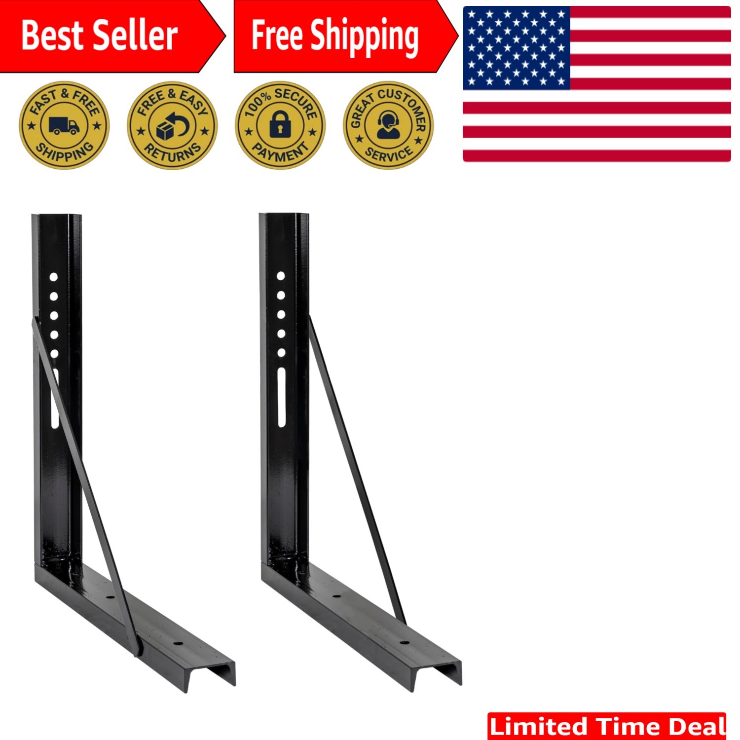 Buyers Products 1701015 Heavy Duty Welded Black Structural Steeling Mounting ...