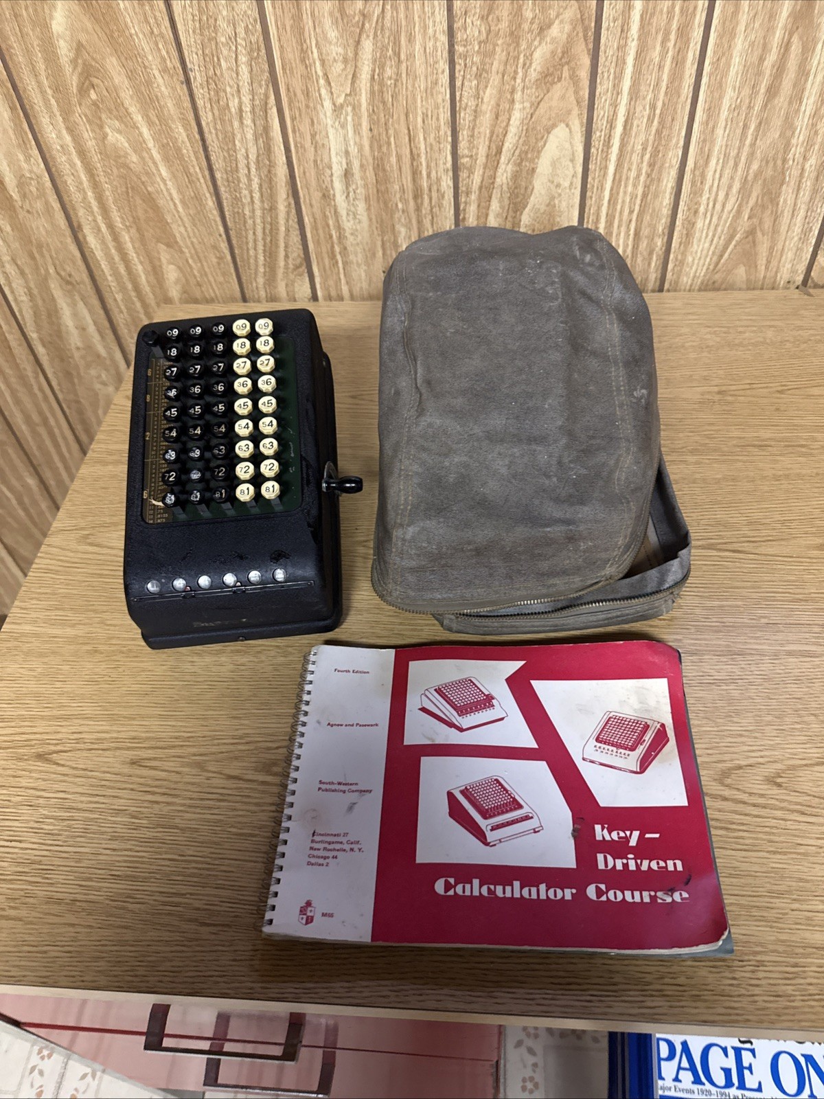 RARE VINTAGE BURROUGHS 'BABY' KEY OPERATED MECHANICAL ADDING CALCULATOR c1928