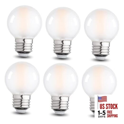 Frosted G16.5 Led Bulb, Matt Vanity Globe Light Bulbs, E26 E26 Frosted 6w 4000k