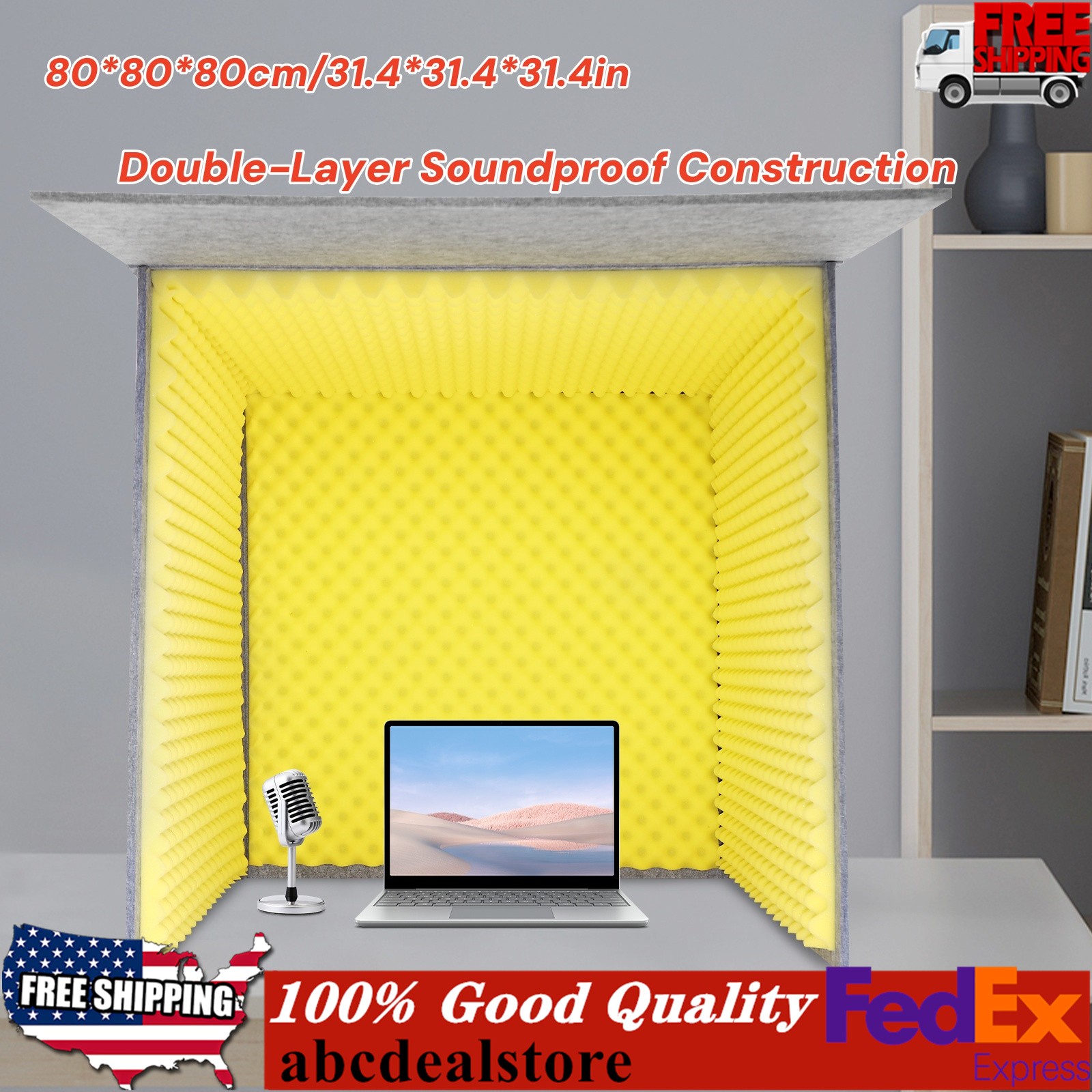 Desktop Soundproof Cover Isolation Booth Vocal Sound Absorbing Shield
