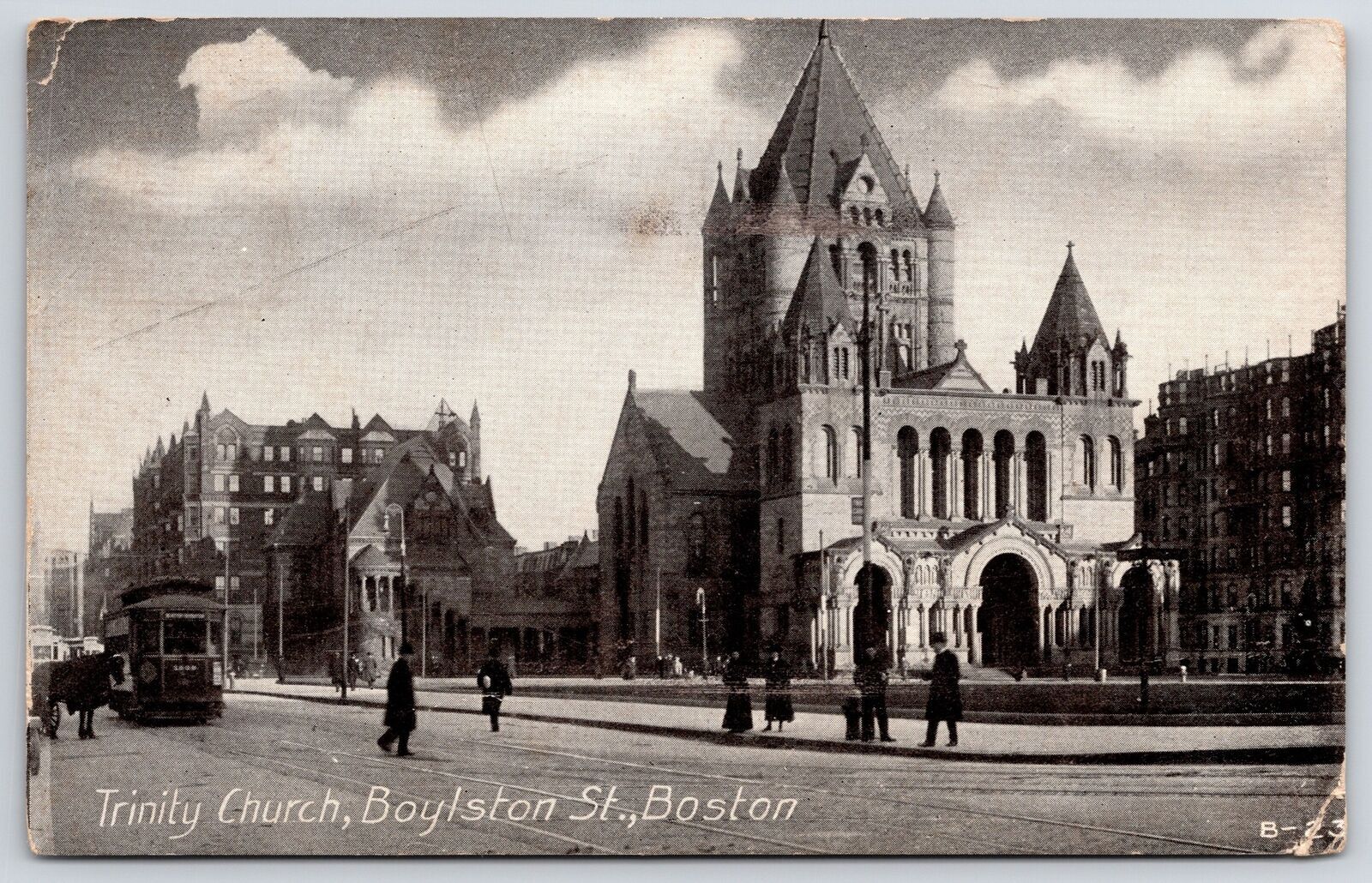 Postcard Trinity Church Religious Structure Boylston Street Boston Massachusetts