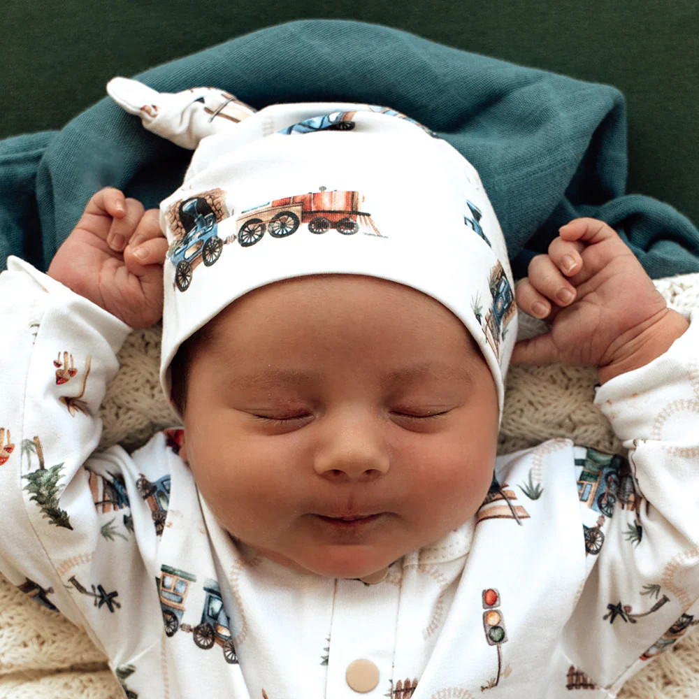 Organic Knotted Beanie-Trains