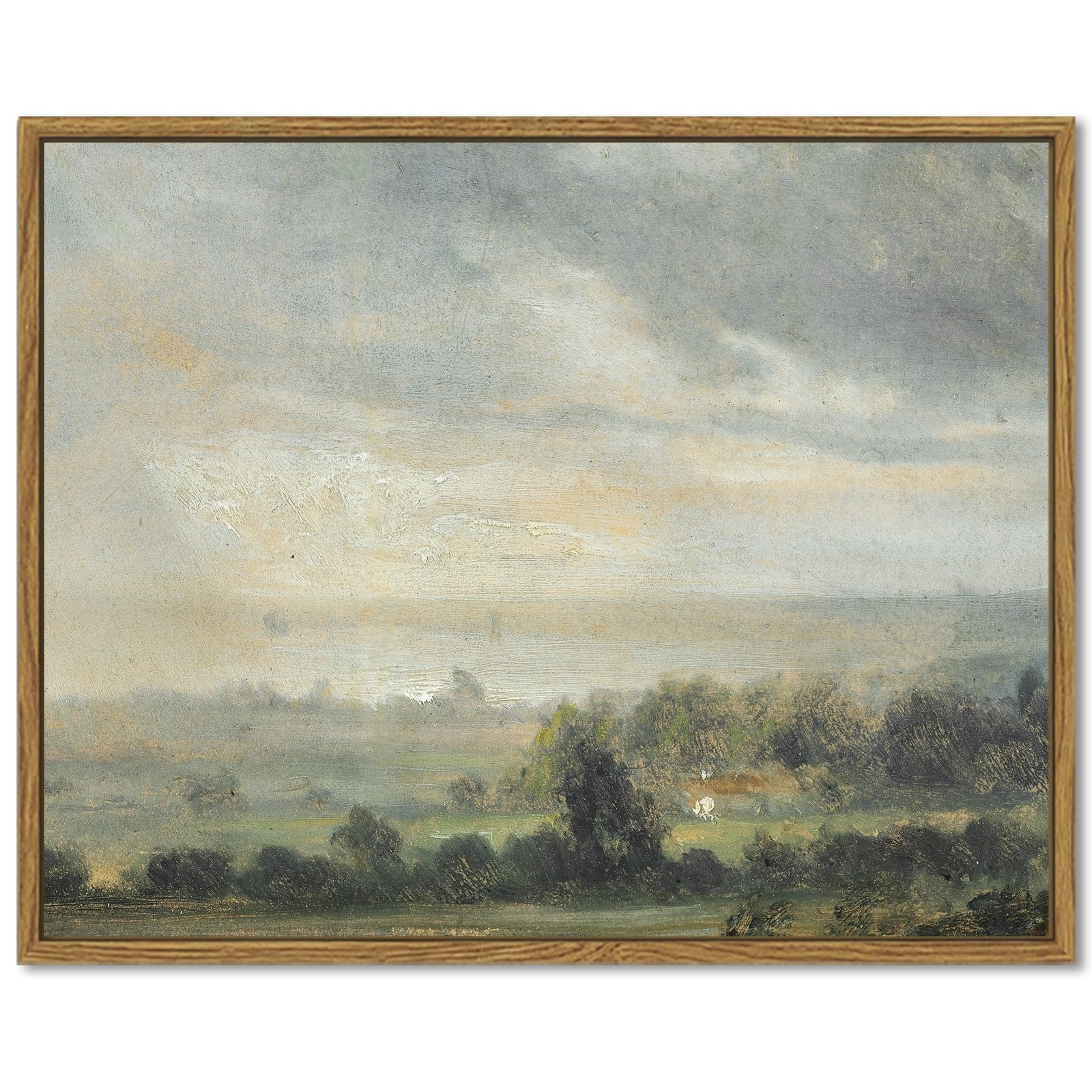 SHENIFY 11x14in Retro Rustic Village Framed Canvas Wall Art Vintage Prints Mo...