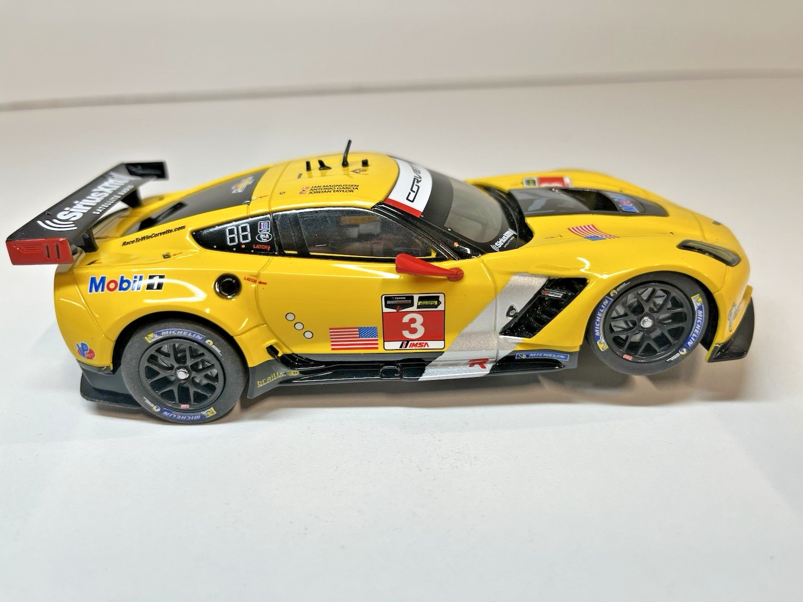 Carrera Chevrolet Corvette C7.R Slot Car #3 Yellow 1/32 Scale