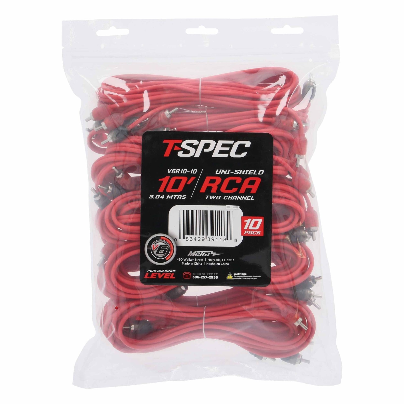 T-SPEC V6R10-10 RCA v6 Series 2-Channel Audio Cable - 10 FT - 10 Pack