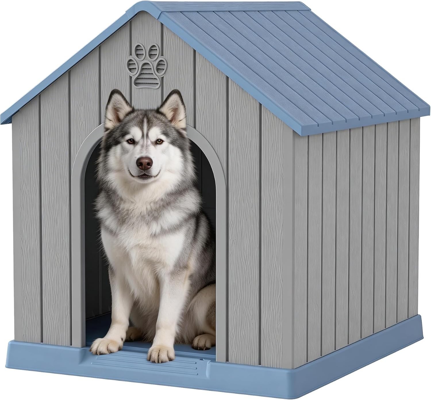 Large Dog House Outdoor Indoor for Medium Large Dogs,Durable Plastic Waterproof