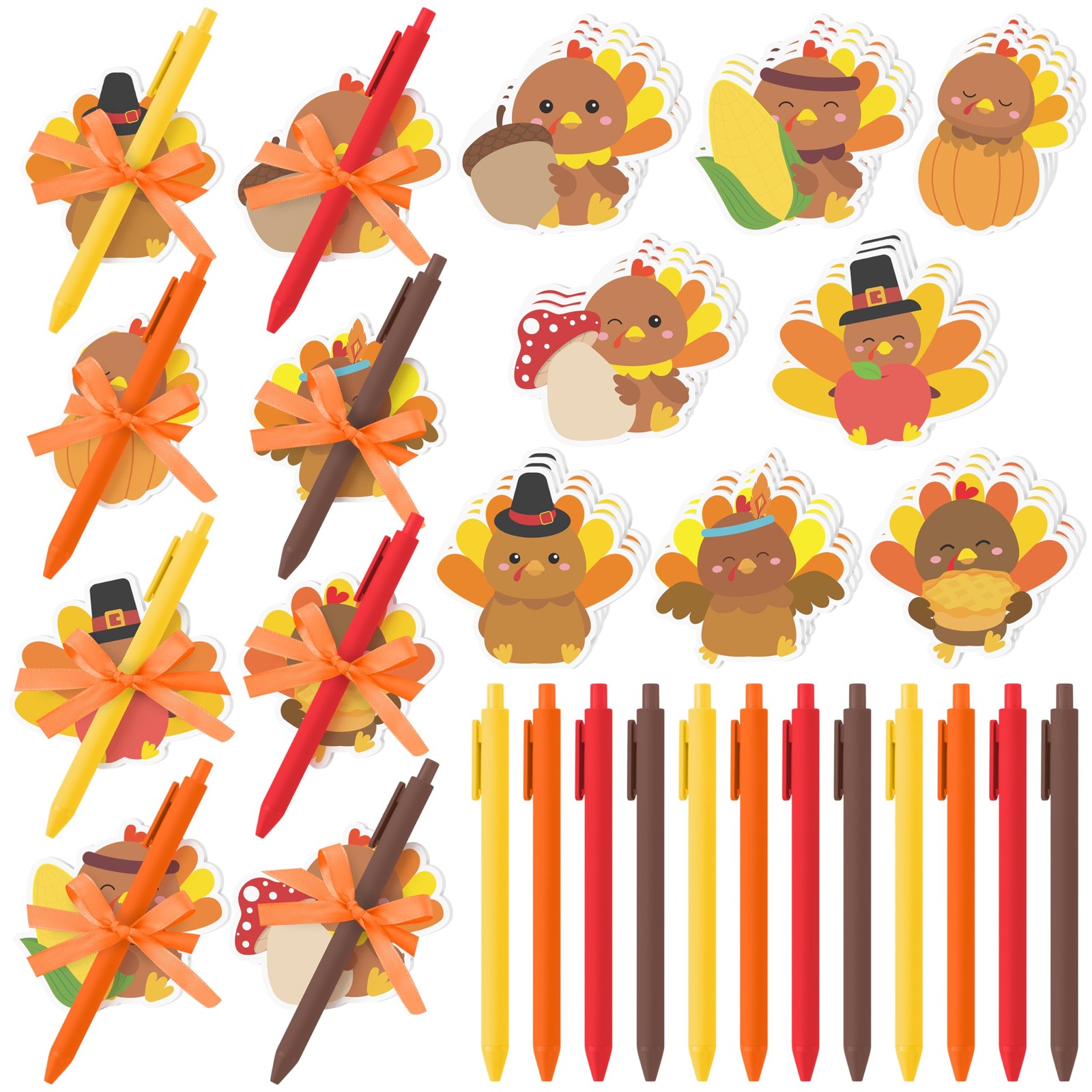 CJiangpo Fall Sticky Note Set - 24 Pack Turkey Normal, Multicolored 