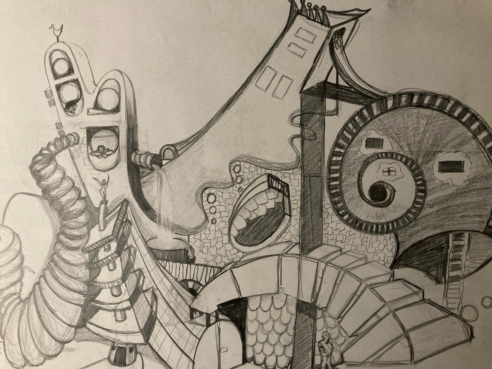 Très Beau Dessin Crayon Projet Habitat Architecture 1980 Maison A Identifier Art