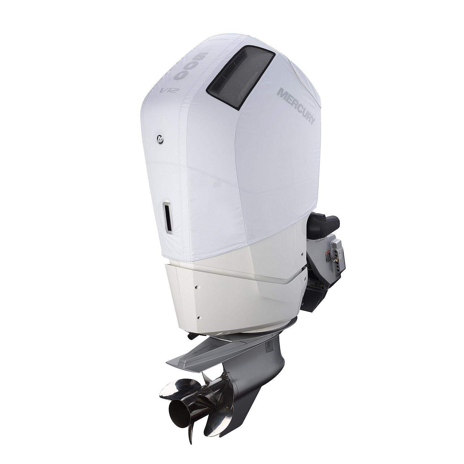 Mercury Vented Splash Cover for 7.6L V12 600hp Outboard Engines – White (8M02285