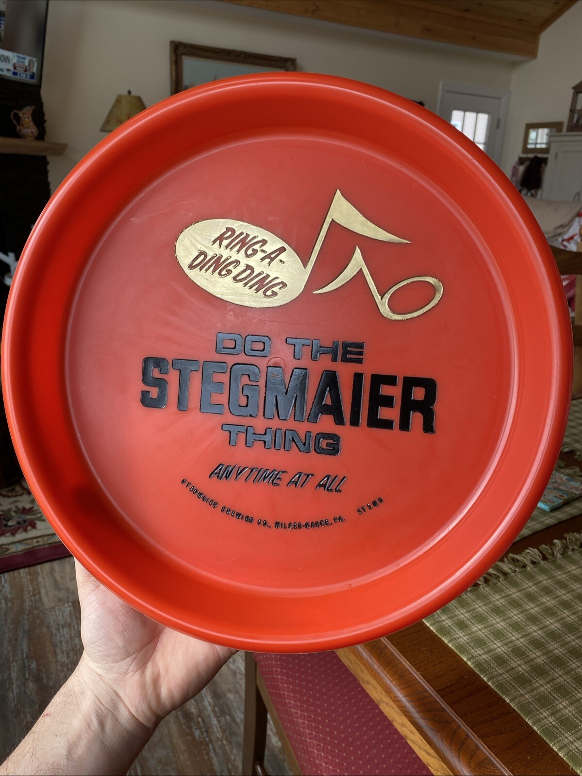 VTG DO THE Stegmaier THING RING A DING DING Beer Tray Wilkes Barre PA Brewery