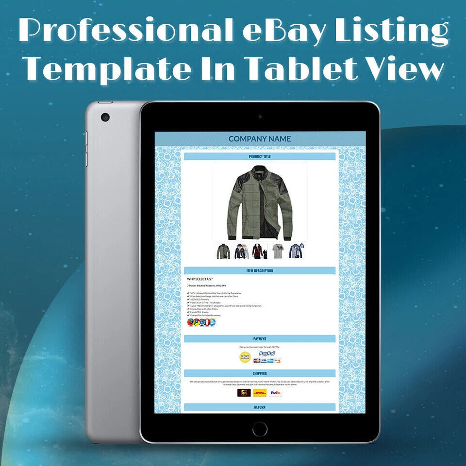 eBay Listing Template Responsive Mobile Design HTML Professional Design