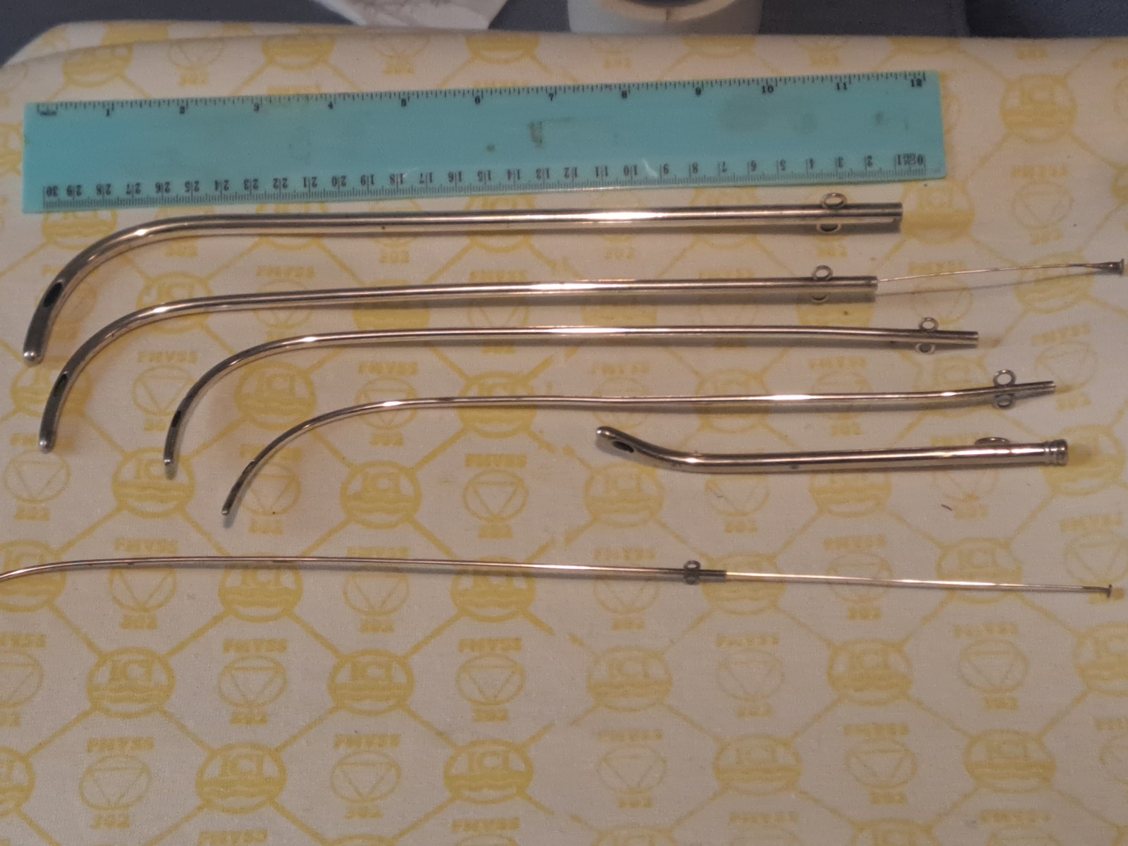 Antique SURGICAL SOUND DILATORS,PROSTATIC CATHETERS,MALE & FEMALE.WHITE METAL