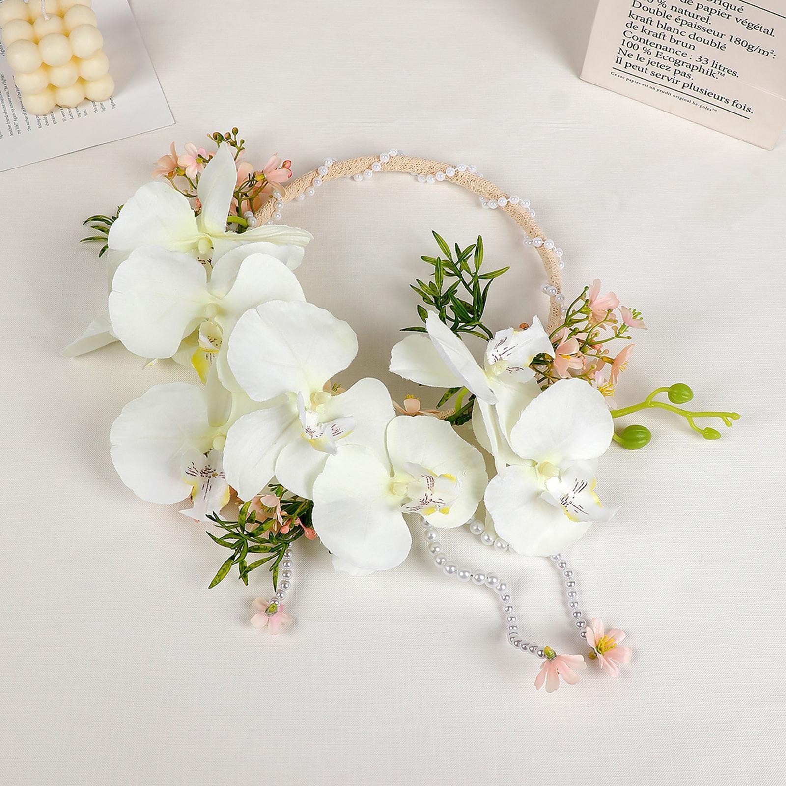 Bridal Handheld Flower Artificial Garland Wedding Wreath Flower Wreath for Party