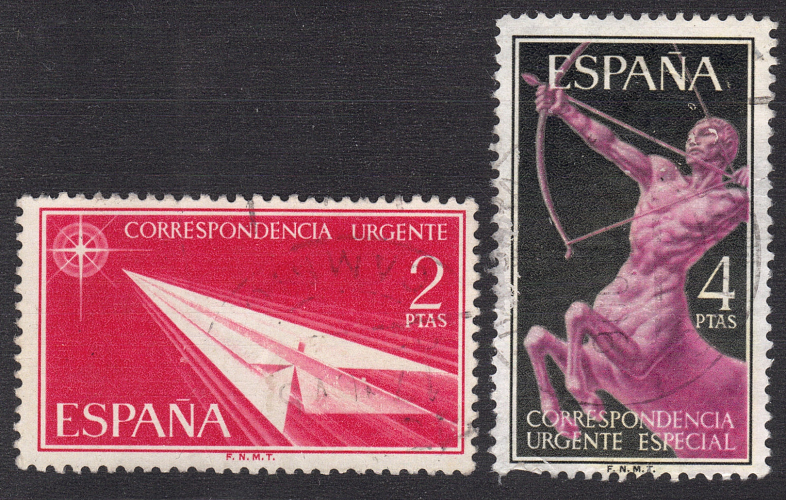 1956 Spain SC#   E21-E22 -  Flight - Centaur - 2 Different Stamps - Used