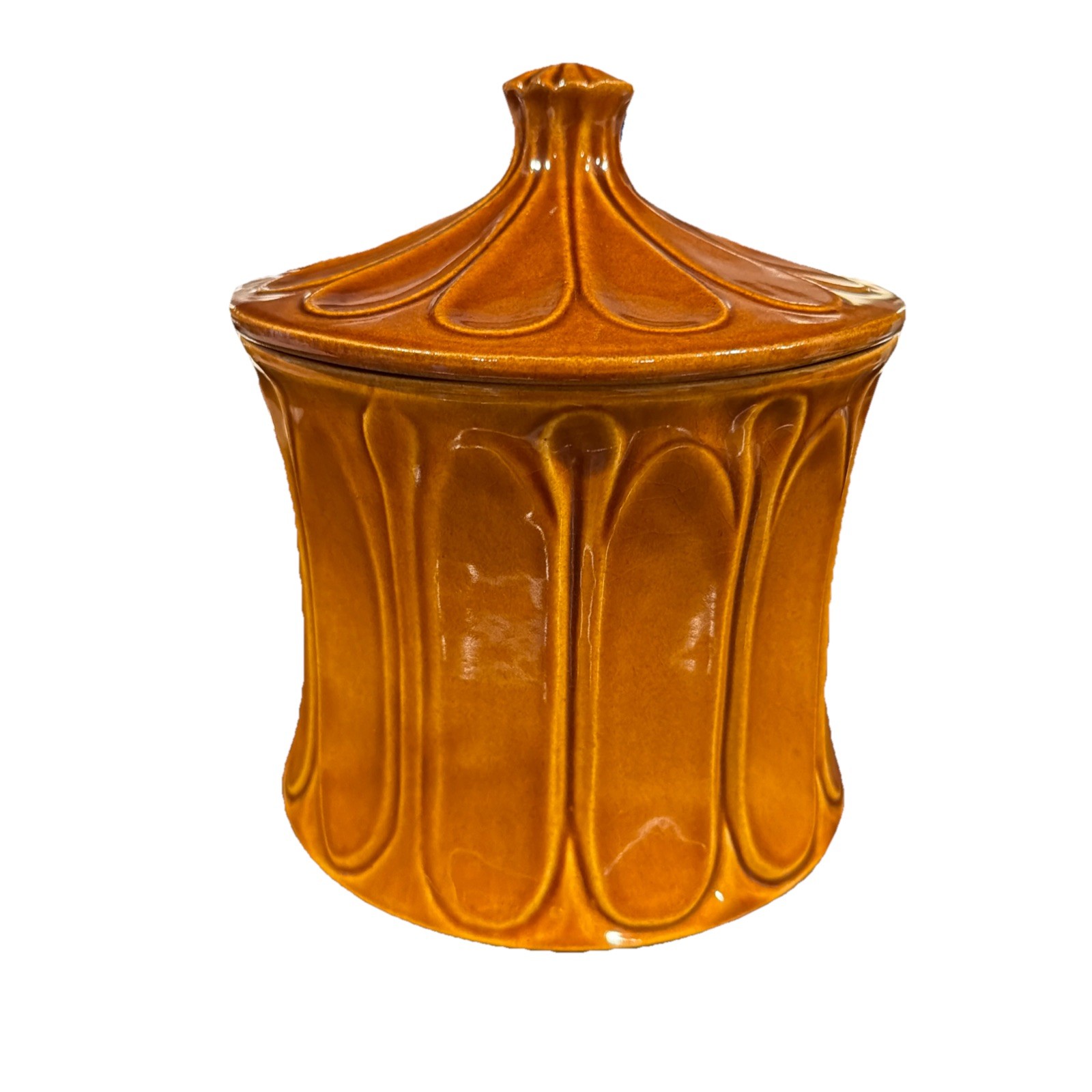 Vtg MCM McCoy Brown Ceramic Cookie Jar With Lid 251 1968 USA 10”