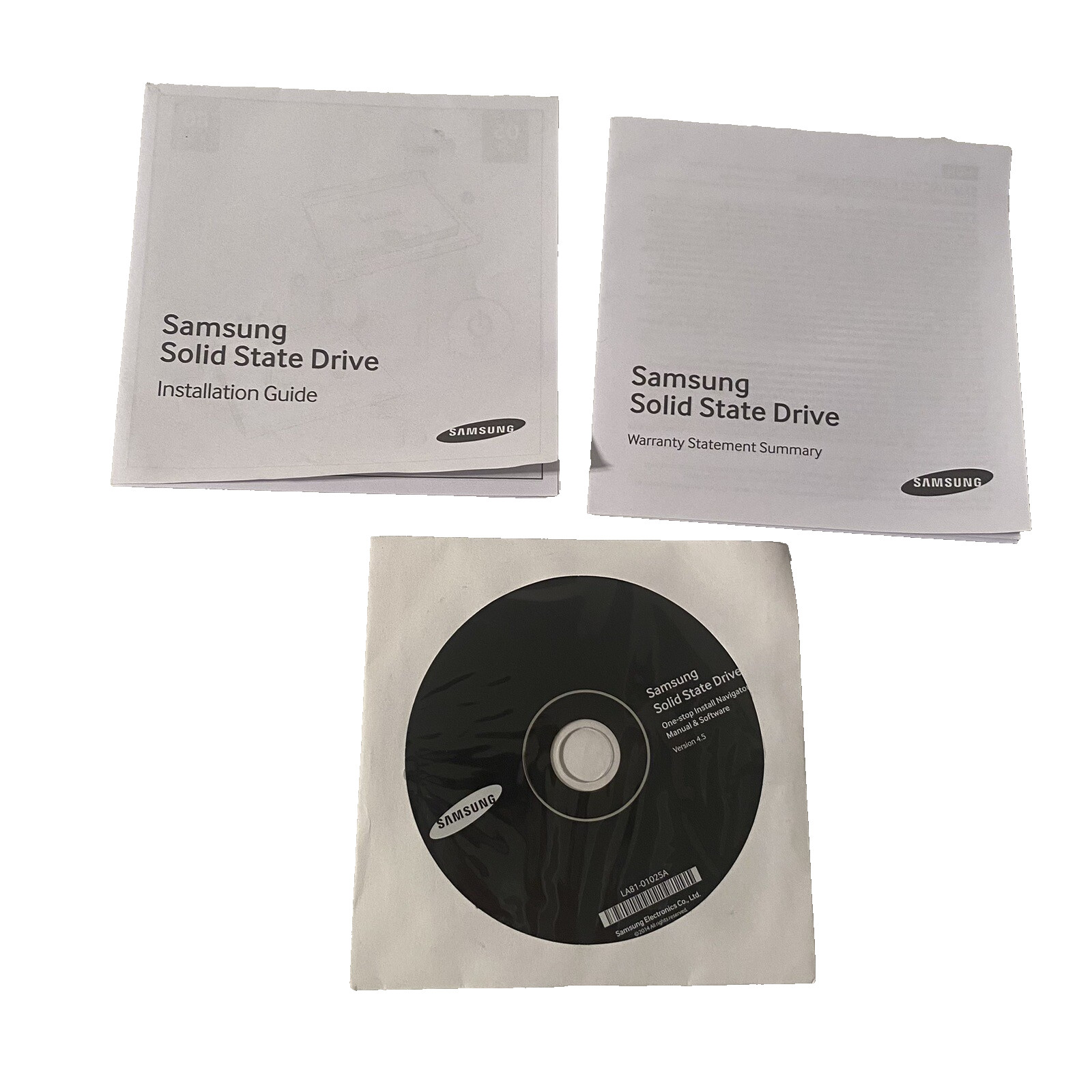 Samsung Solid State Drive 4.5 Disk Installation Guide Warranty Statement Summary