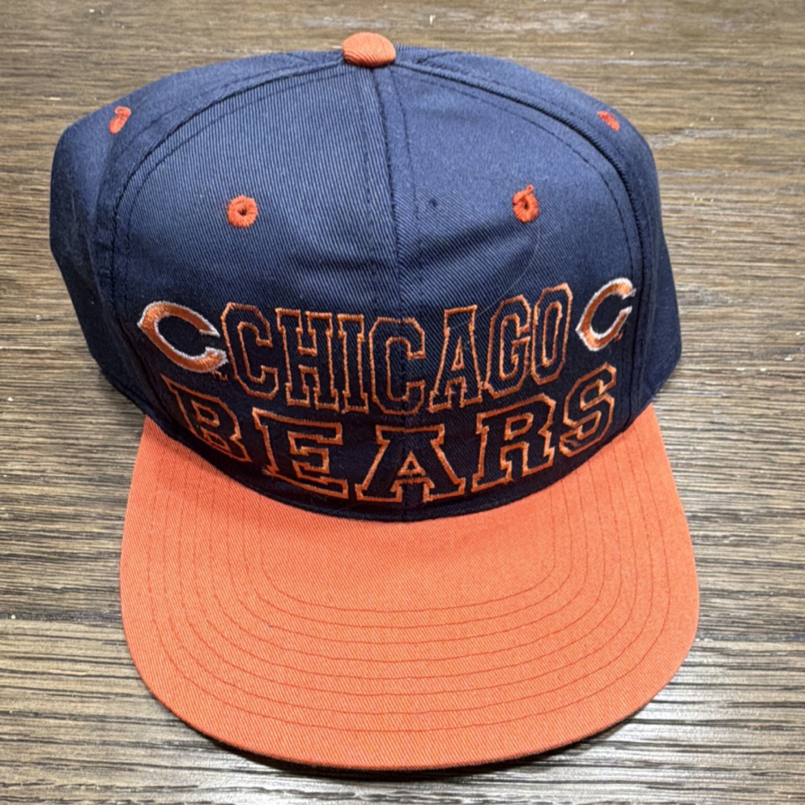 Drew Pearson Chicago Bears NFL Snapback Hat Navy Orange Football Cap