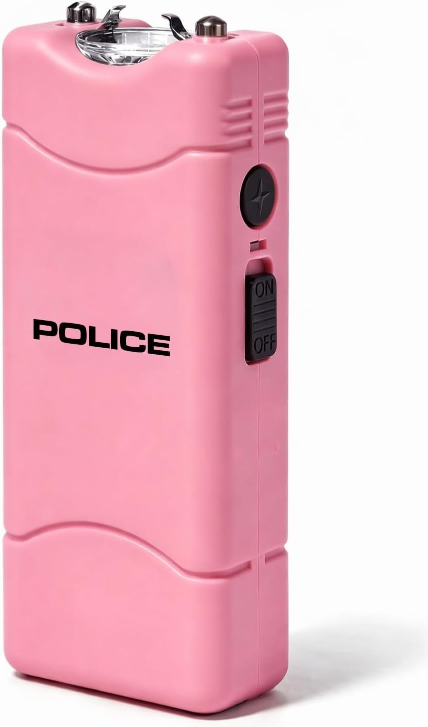 POLICE Stun Gun 801 Mini Rechargeable with LED Flashlight Pink