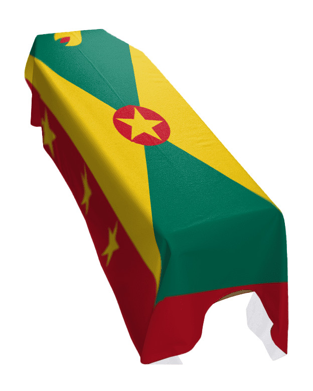 Grenada Coffin Drape Flag - Premium Quality and Made To Order in the UK