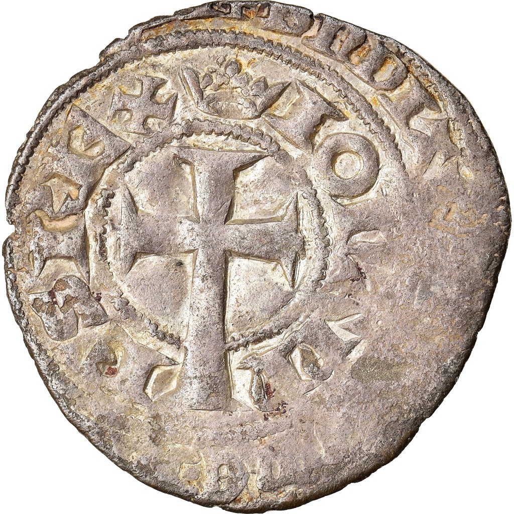 [#878138] Coin, France, Jean II le Bon, Gros à la queue, 1355, VF, Bil, lon