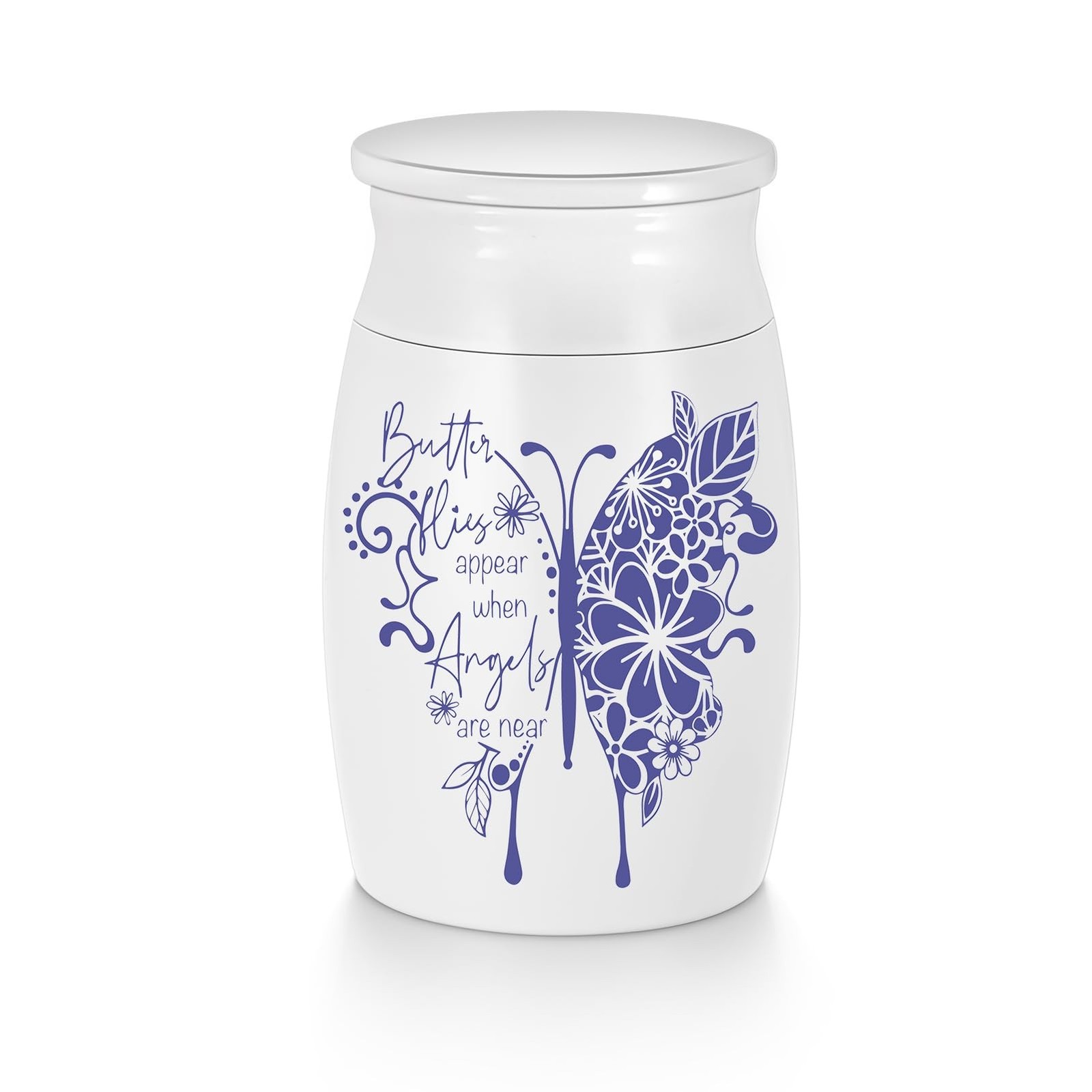 Small Urns for Human Ashes Purple Butterfly Mini Urns for Human Ashes Alumini...