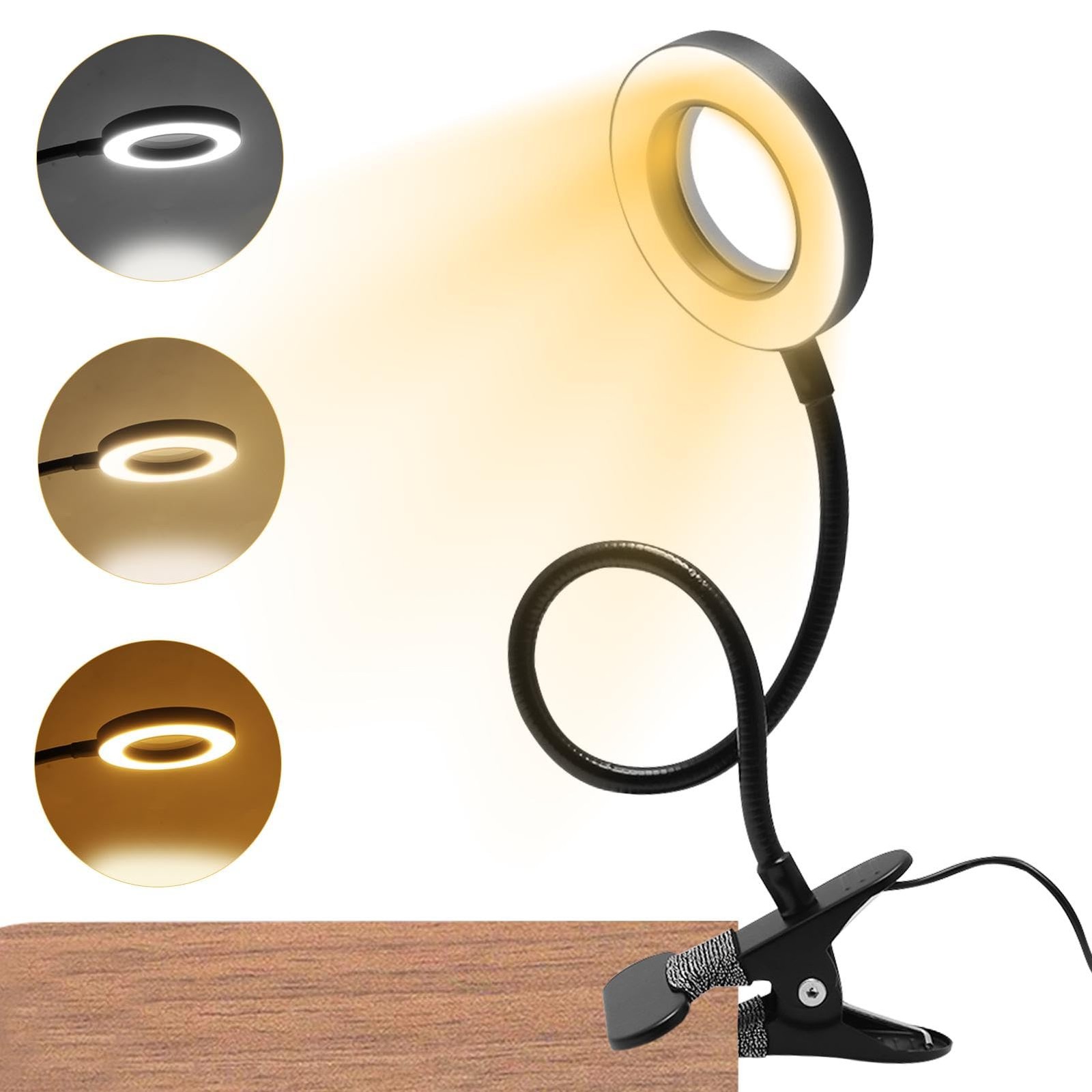 5X Magnifying Glass with Light, 3 Color Modes LED Lighted free size, Black 