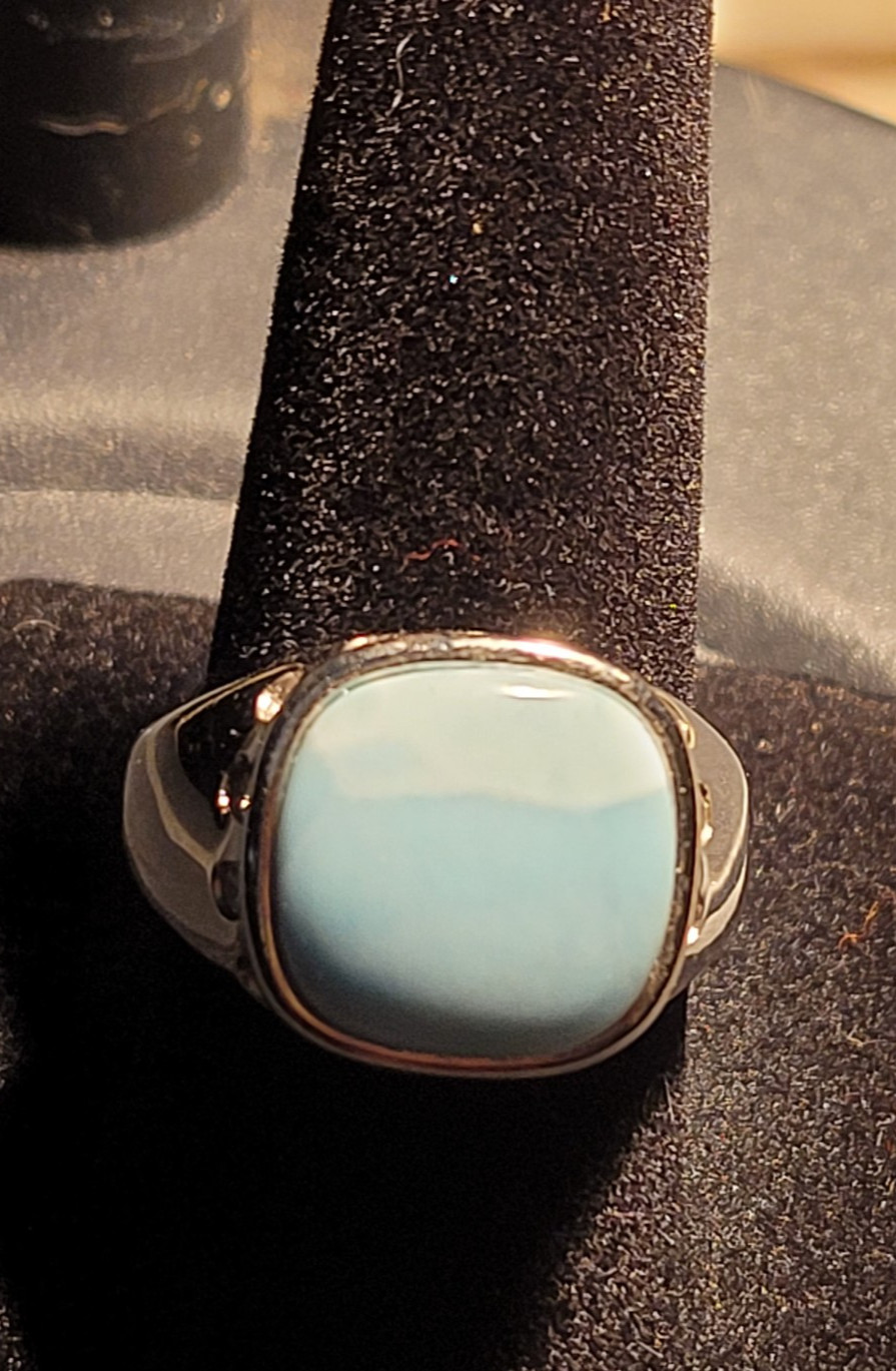 Larimar ring - sterling silver 925, size 7