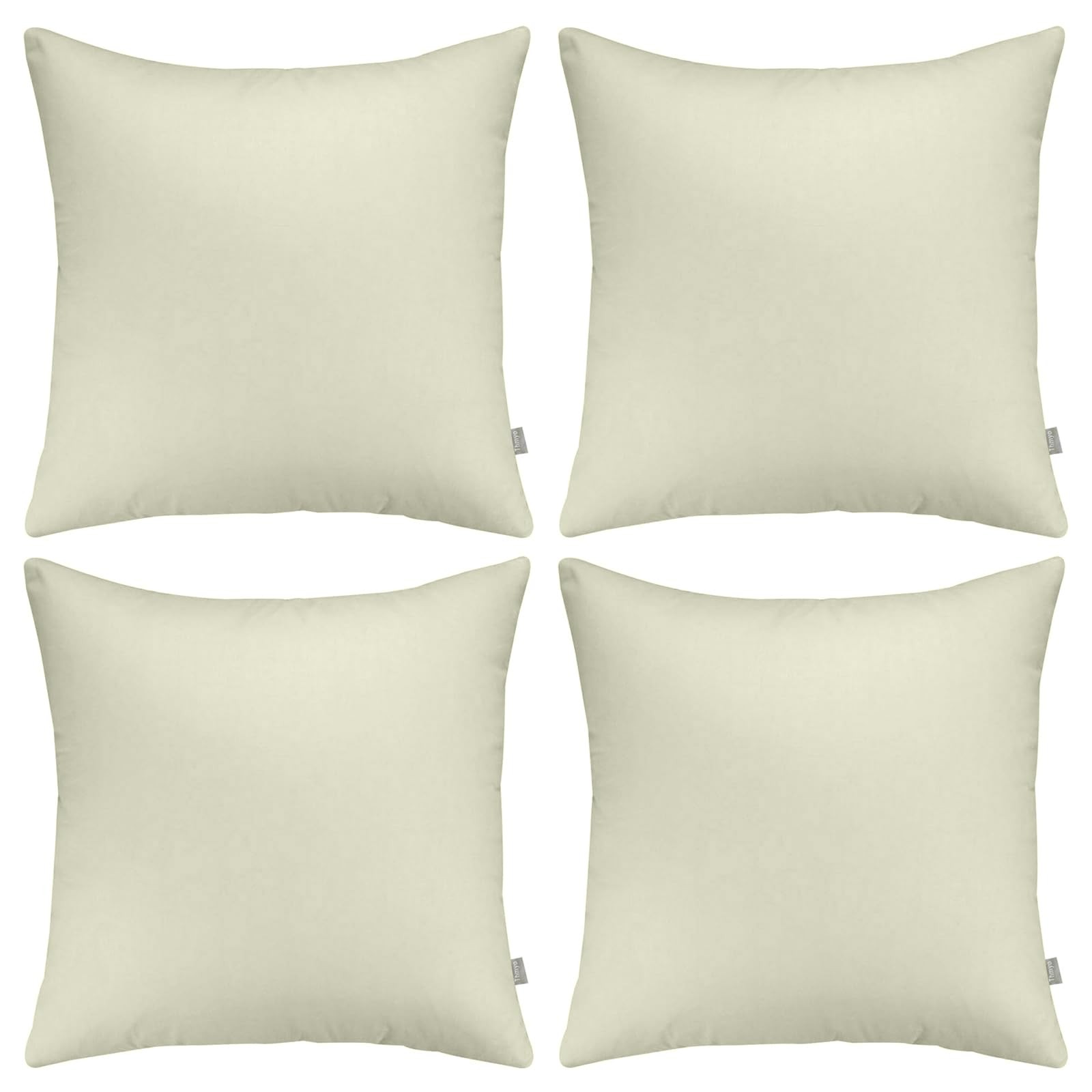 4-Pack 100% Cotton Comfortable Solid Decorative Throw Pillow Case Square Cush...