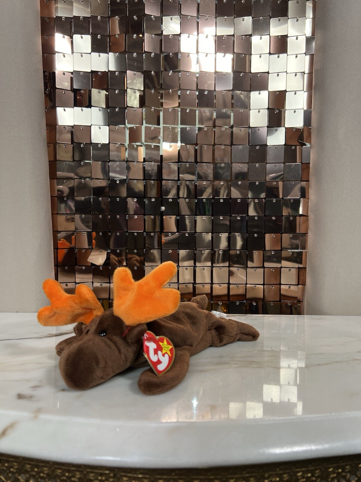 Rare 1993 “Chocolate” The Moose TY Beanie Baby Plush Toy Mint Cond. Tag Errors 