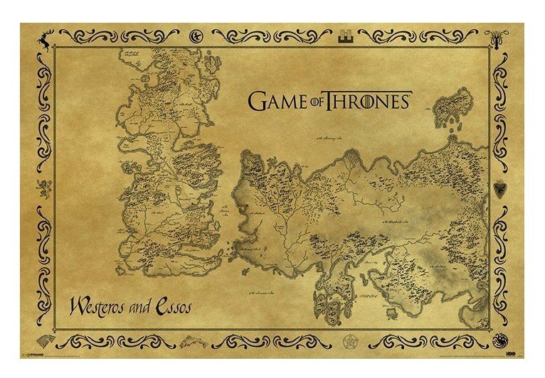 GAME of THRONES WALL POSTER 'Antique Map' fantasy' LIGHT DAMAGE E*