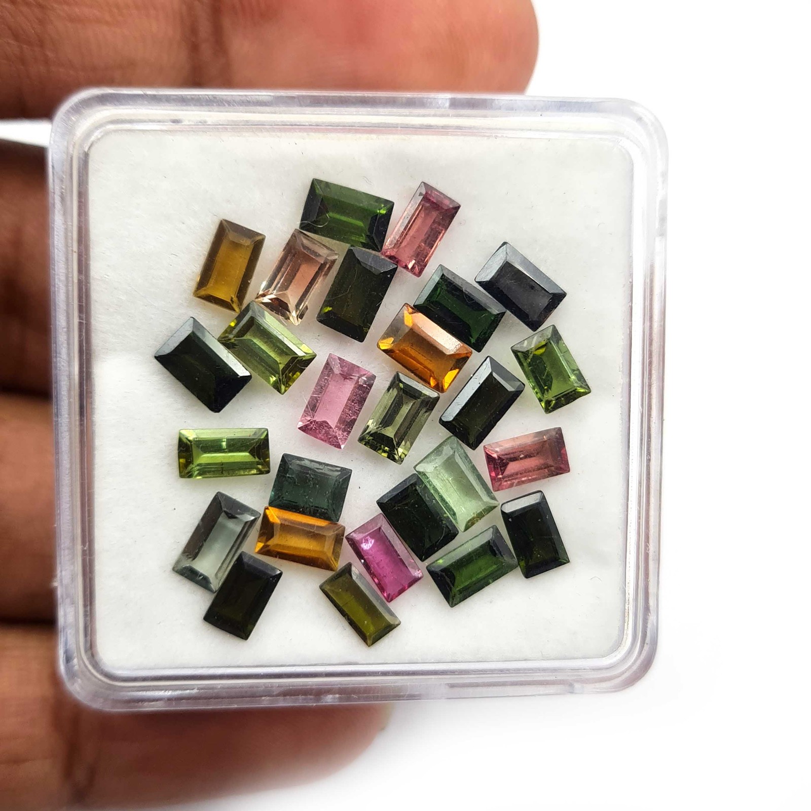 Natural Multi Tourmaline Baguette Cut Stone 36 Pcs 2.50x4.50-3.50x5.50 MM 10 CT
