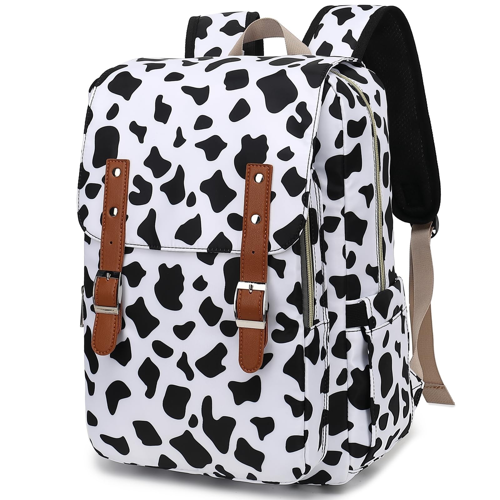 Cow Print Laptop Backpack for Women Girls, 15.6 inch College School Backpacks...