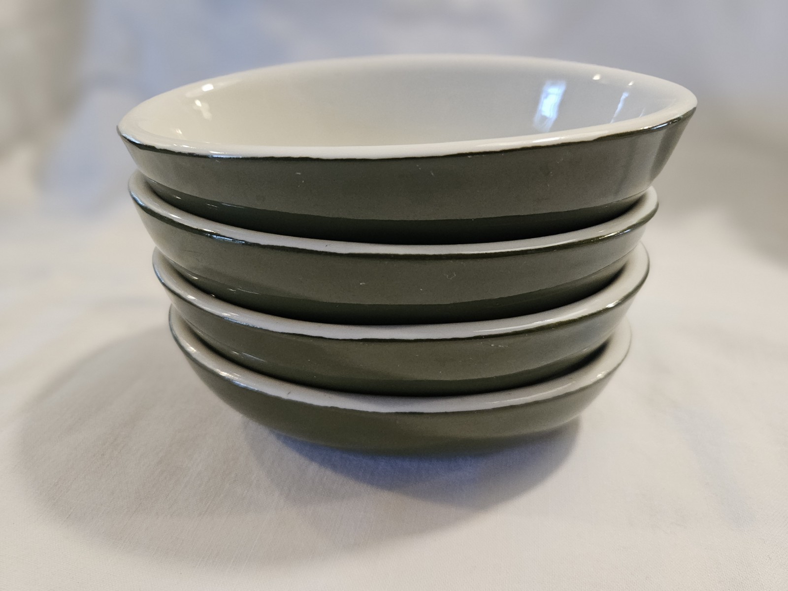 Hall #705 Forest Green Oval Augratin Baking Dish Set of 4 Made In USA Excellent