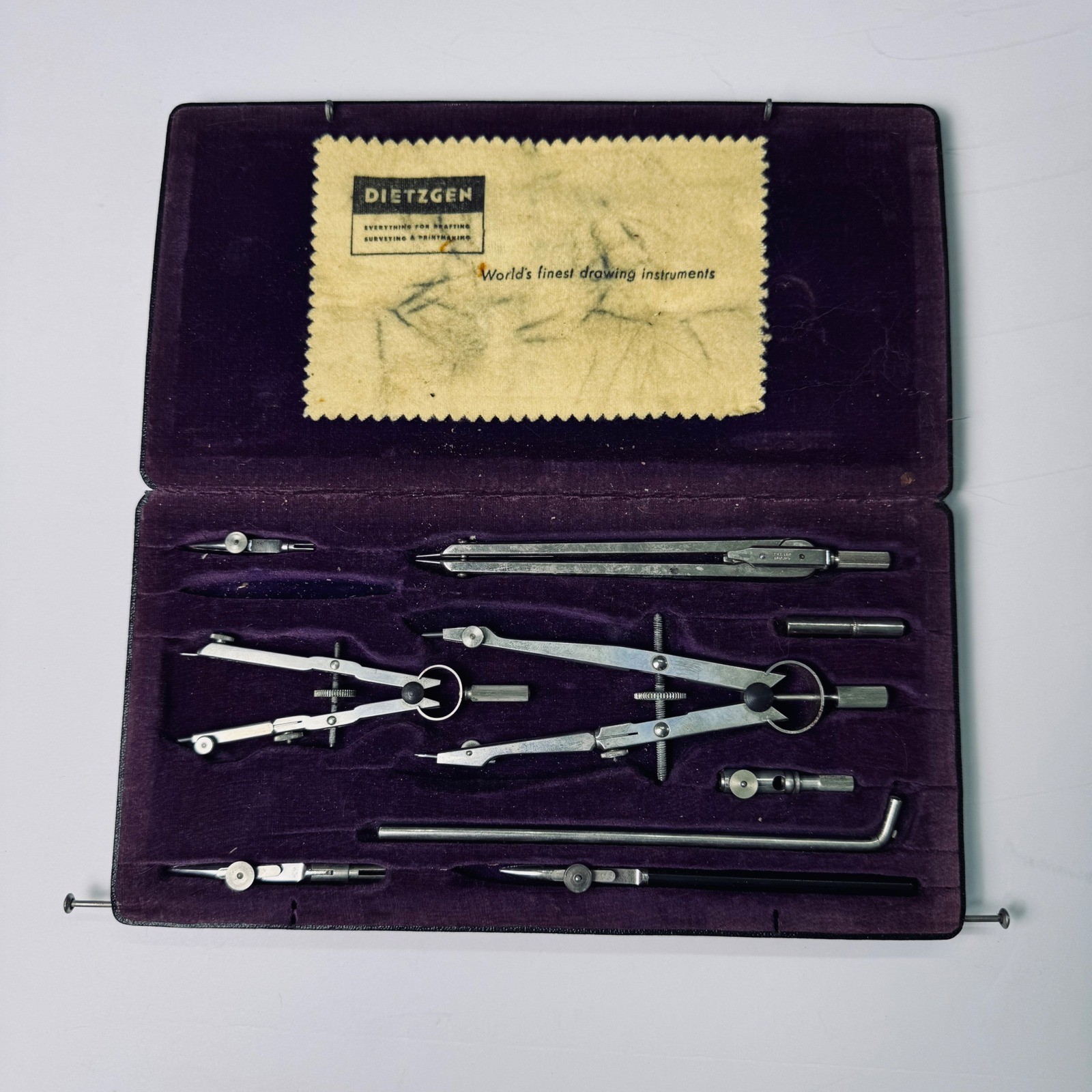 Vintage Dietgen Globe 1282PJL Drafting Tool Set Germany US Zone Engineering Case