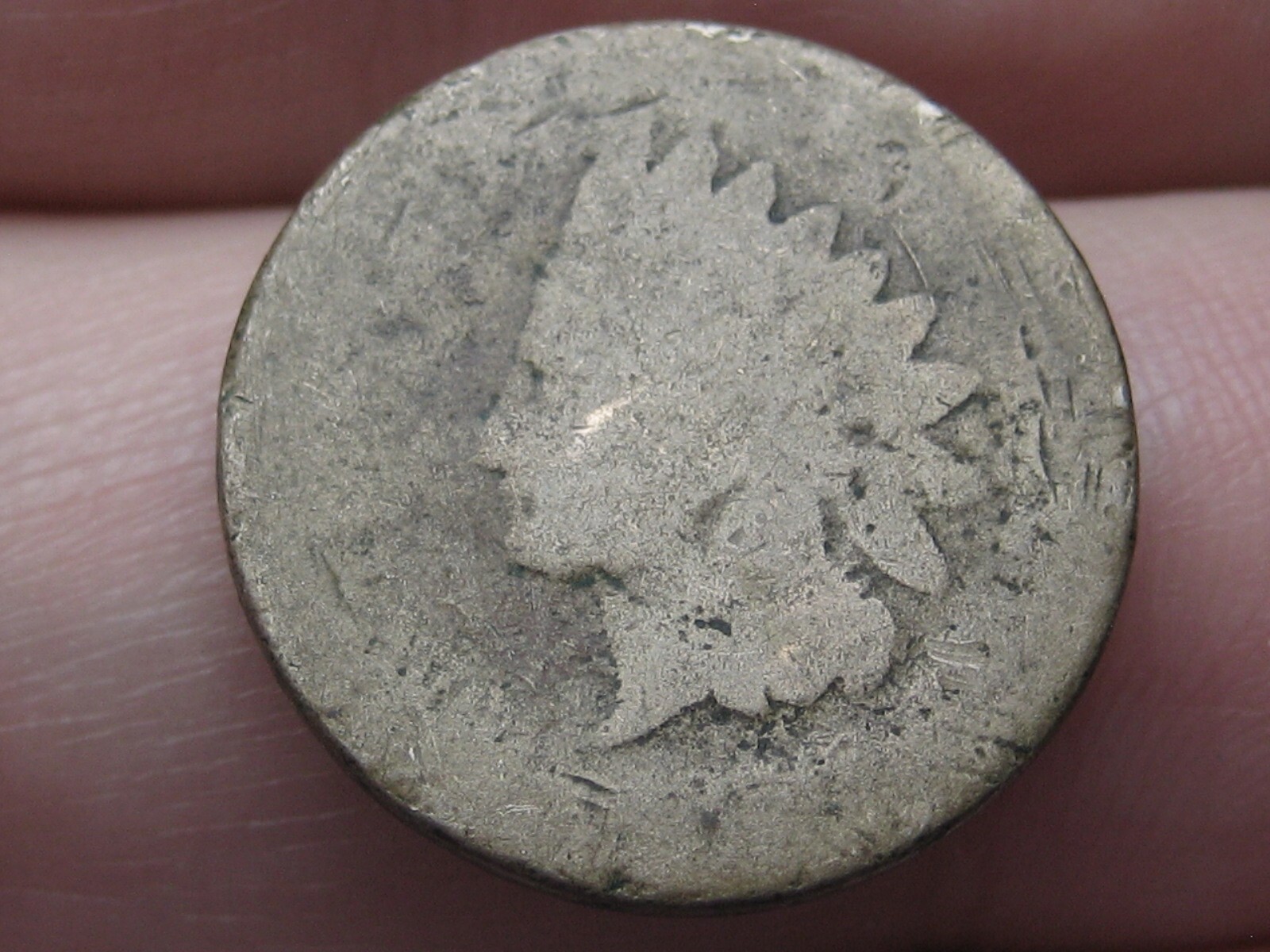 1859 Copper Nickel Indian Head Penny Cent- Lowball, Heavily Worn