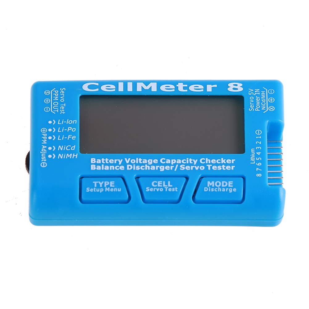 RC CellMeter 8 Digital 1S-8S Battery Capacity Checker Battery Voltage Tester ...