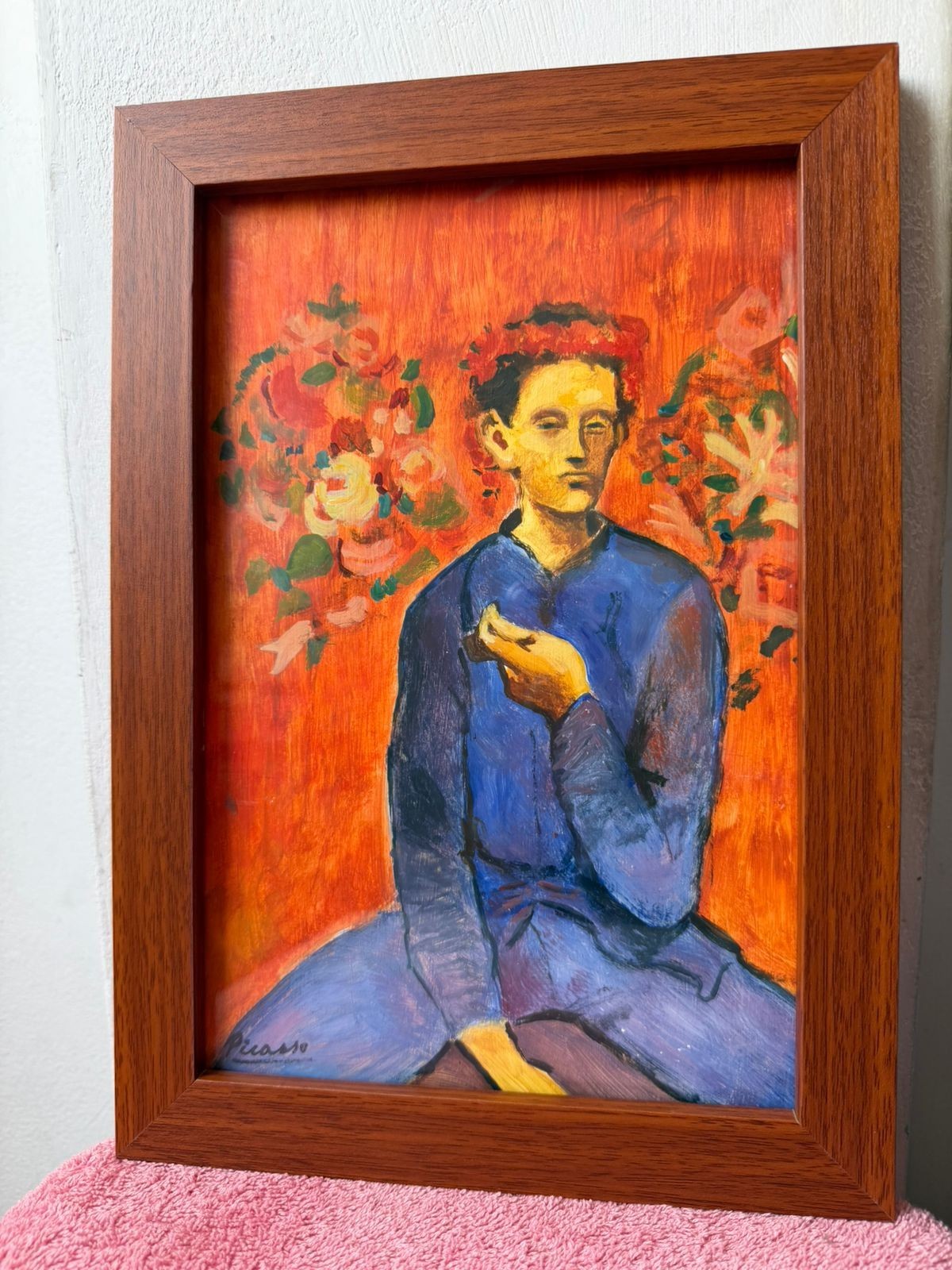 pablo picasso , framed oil painting on wood, sealed and signed.