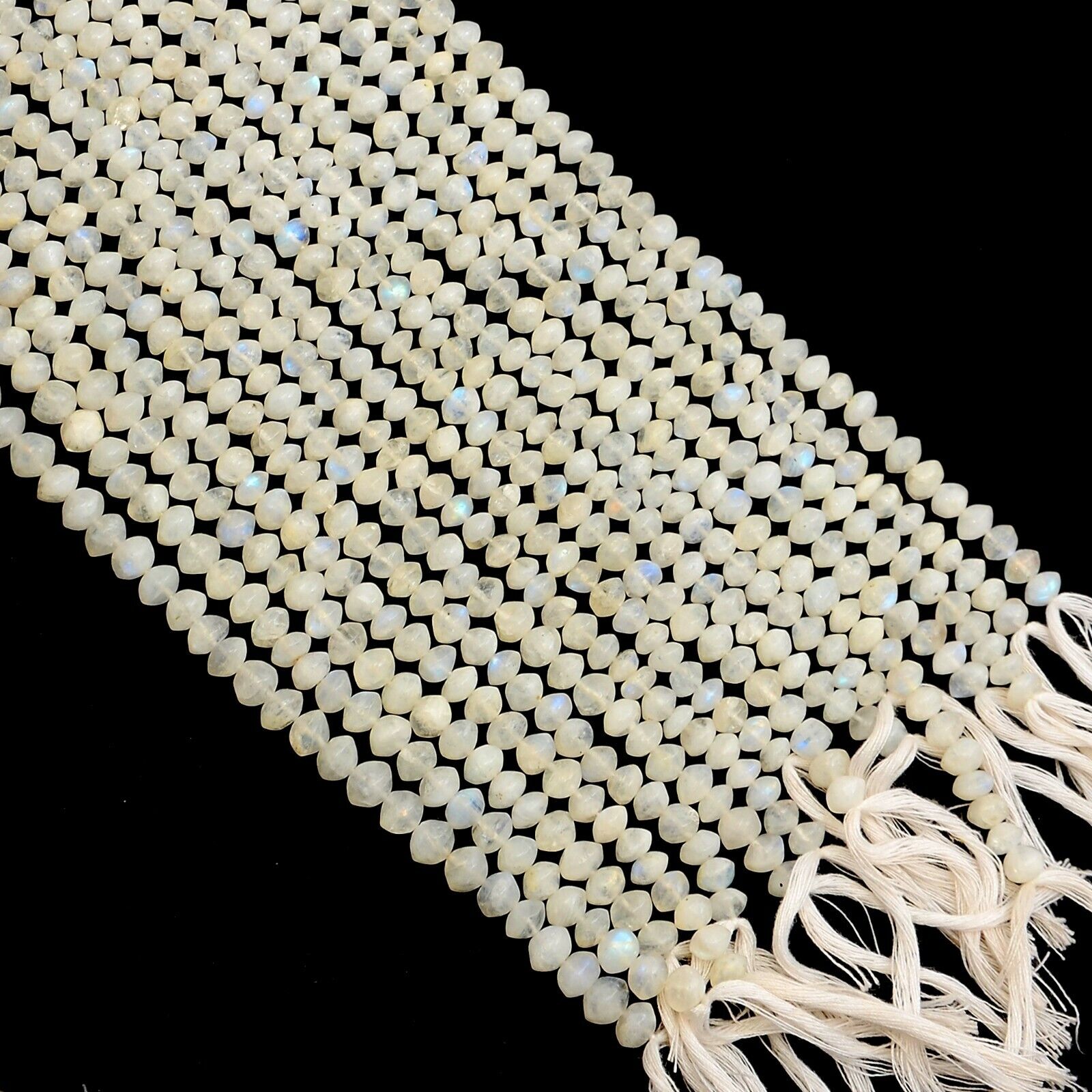 Rainbow Moonstone Rondelle Beads 13 Inch Strand Natural Gemstone Wholesale Lot