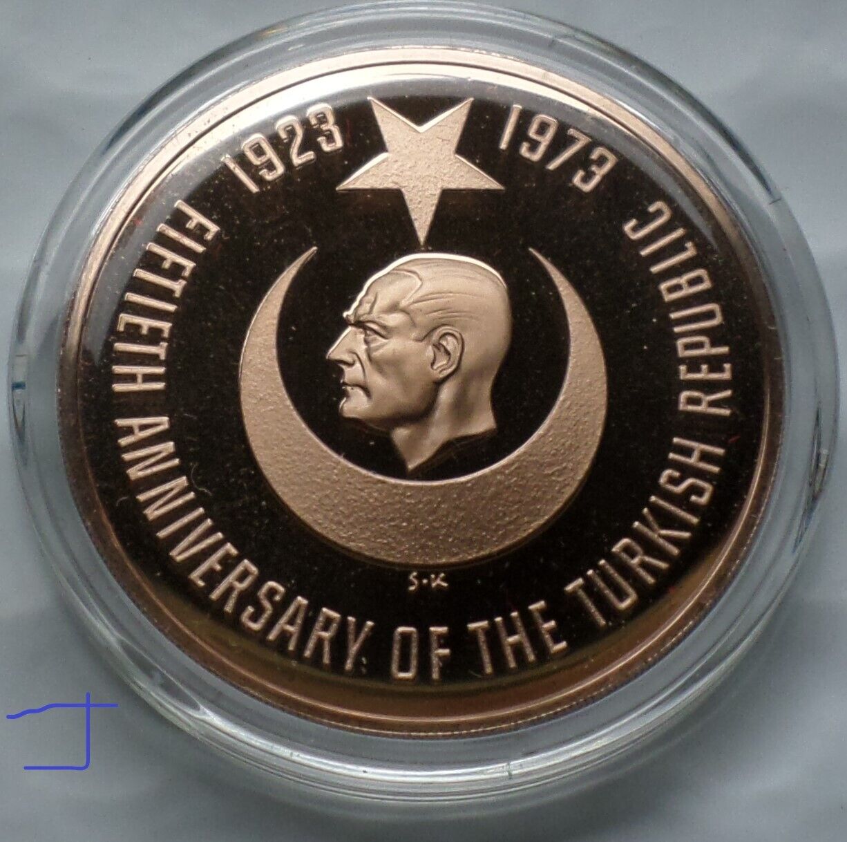 Turkey Turkish Republic K. Ataturk FTAS 1923-1973 Vintage Proof Bronze Medal