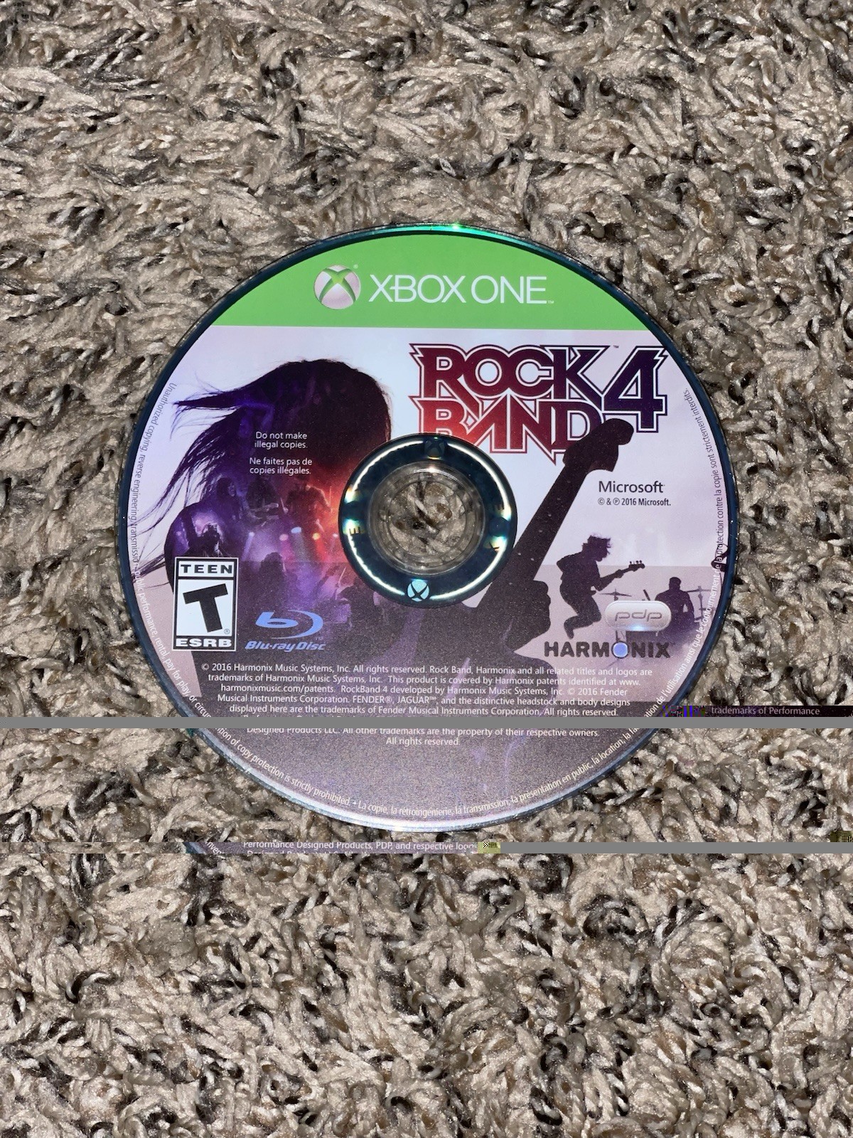 Rock Band 4 Xbox One (Disc Only) Tested Working