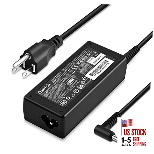Charger Compatible with HP Laptop Computer 65W 45W Smart Blue Tip Power Adapter 