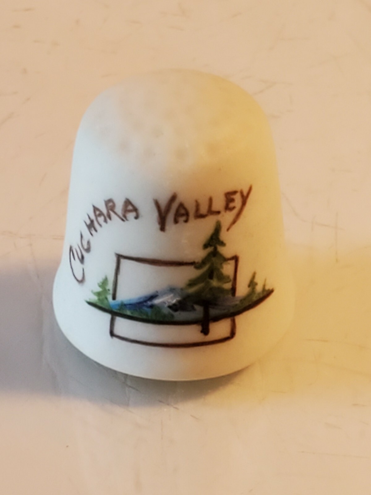 Cuchara Valley Thimble hand painted size 5 VINTAGE  WITH TAGS! BOX1